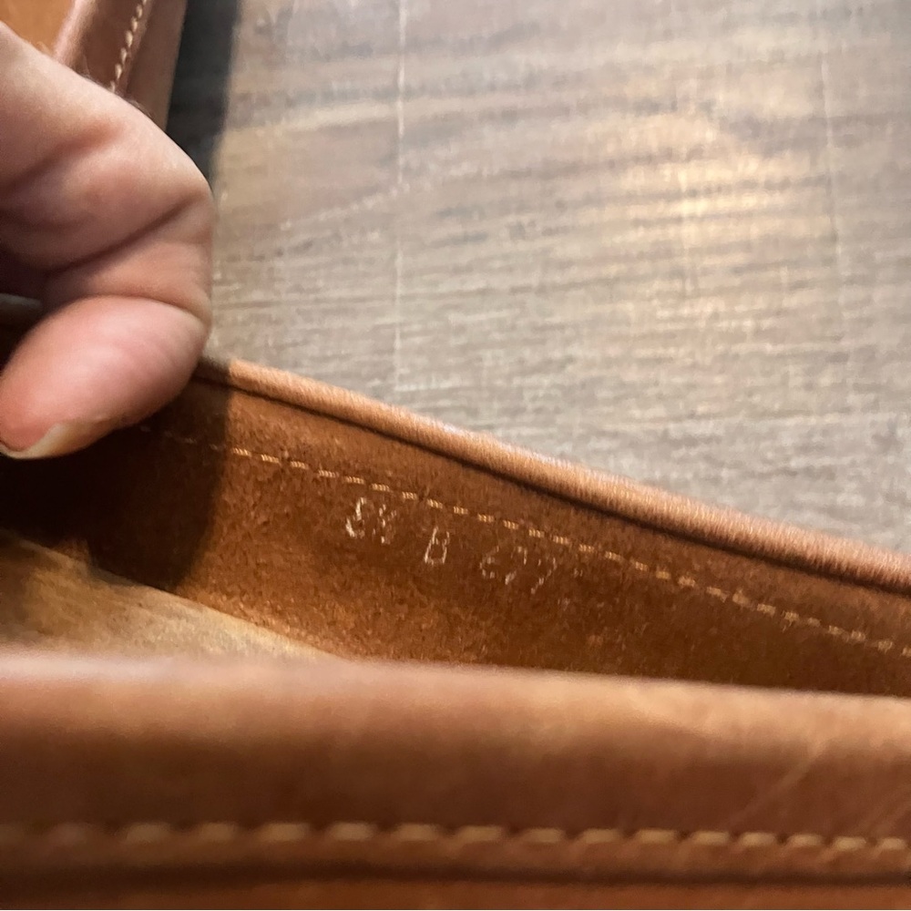 Ralph Lauren Tan Leather Embroidered Crest Loafers - Picture 7 of 9